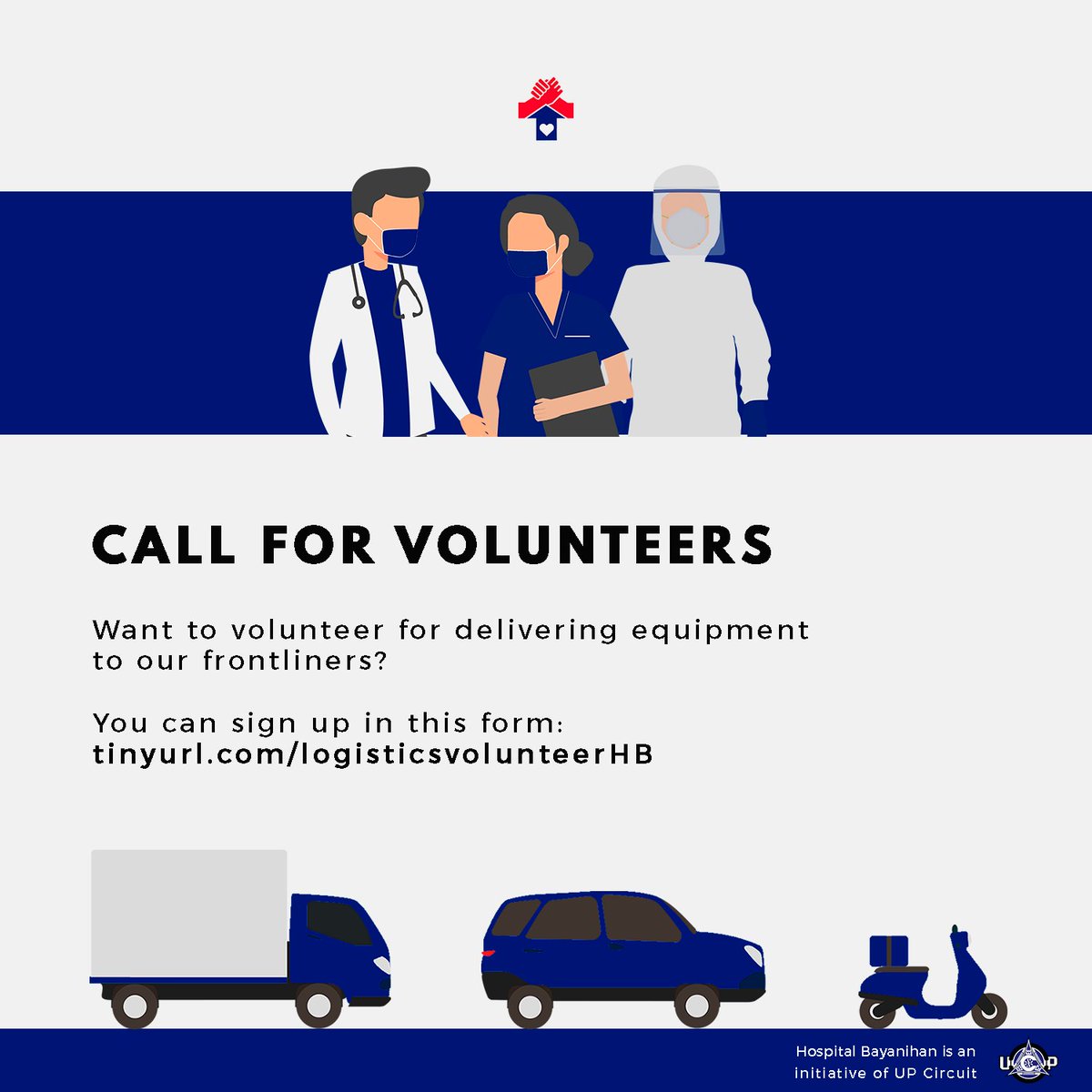 HospitalBayani's tweet photo. Need help transporting your donations? View our list of logistics partners who can help at https://t.co/thOhJUE1DH! 

You can also sign up as a logistics partner to help donors deliver supplies to our containers at https://t.co/MEx73GeSiz!

#BangonPilipinas 🇵🇭
#HospitalBayanihan https://t.co/14qpTz9Q21