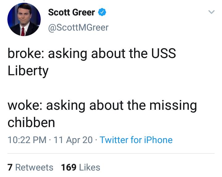 Scott also doesn't want you talking about the USS Liberty.American sailors killed by Israel. Incident covered up as "our greatest ally" repeatedly attacked our people torpedoes and gun fire. Many were killed and survivors threatened into silence by our government.