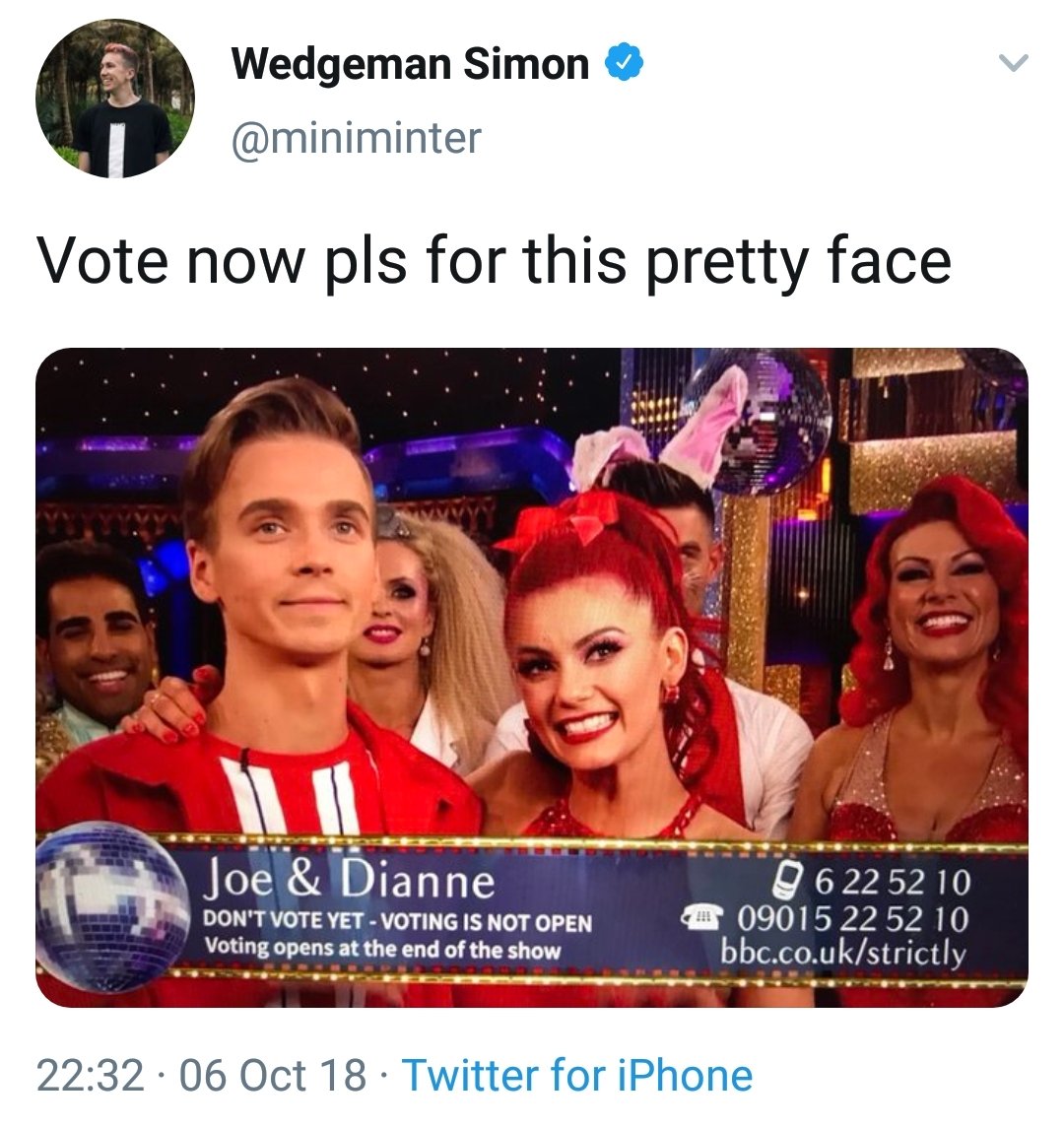 Another week, another supportive tweet for Joe 'pretty face' Sugg