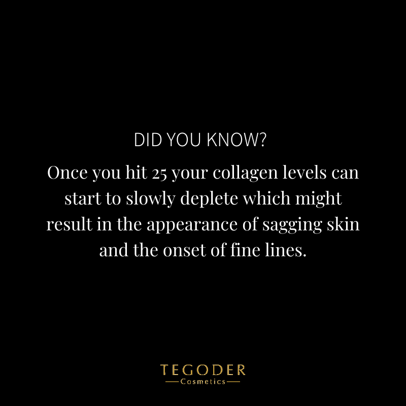 TegoderUK's tweet photo. Once you hit 25 your collagen levels can start to slowly deplete which might result in the appearance of sagging skin and the onset of fine lines. https://t.co/6DHf6j6D90