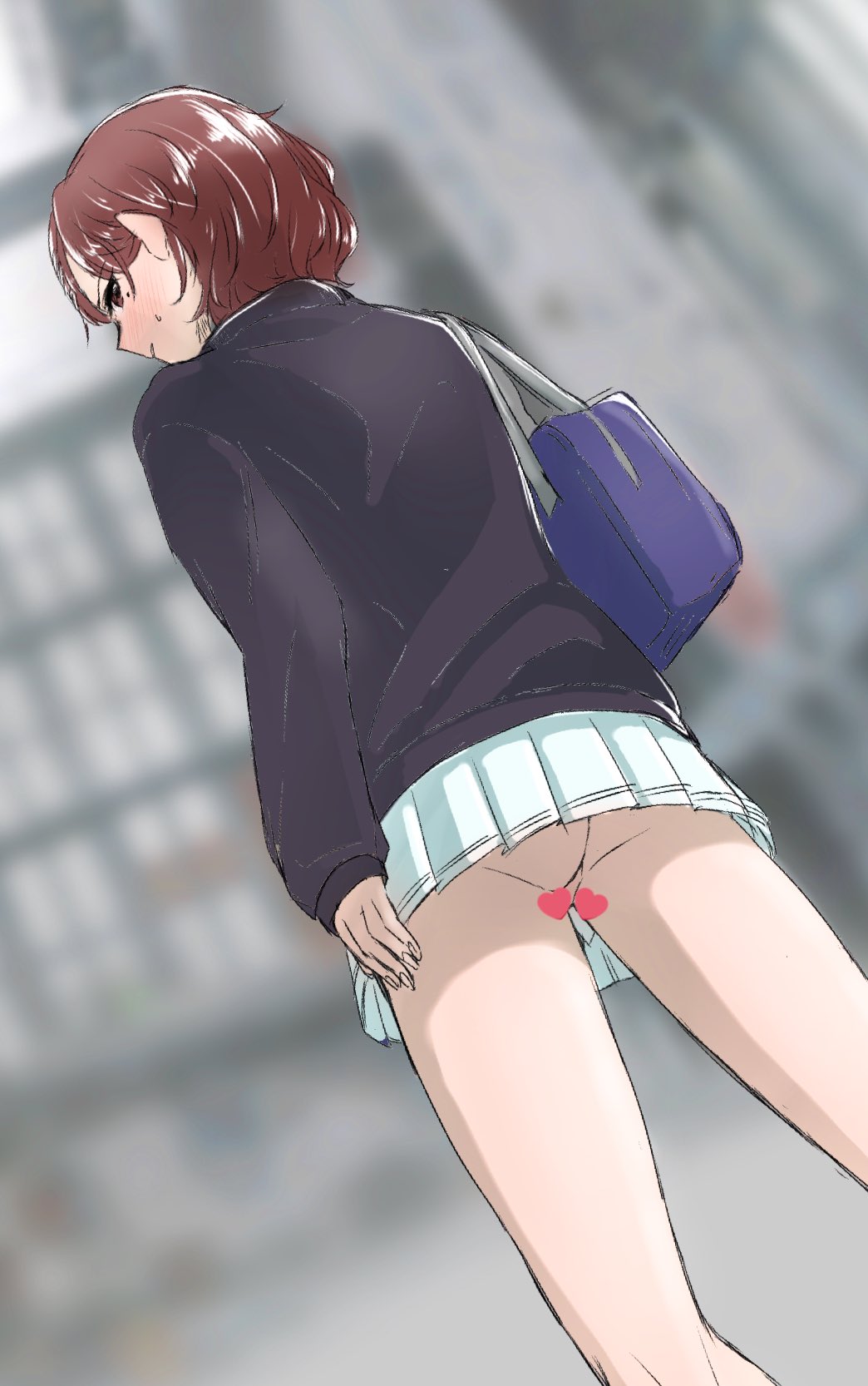 ミニスカート　ノーパン 