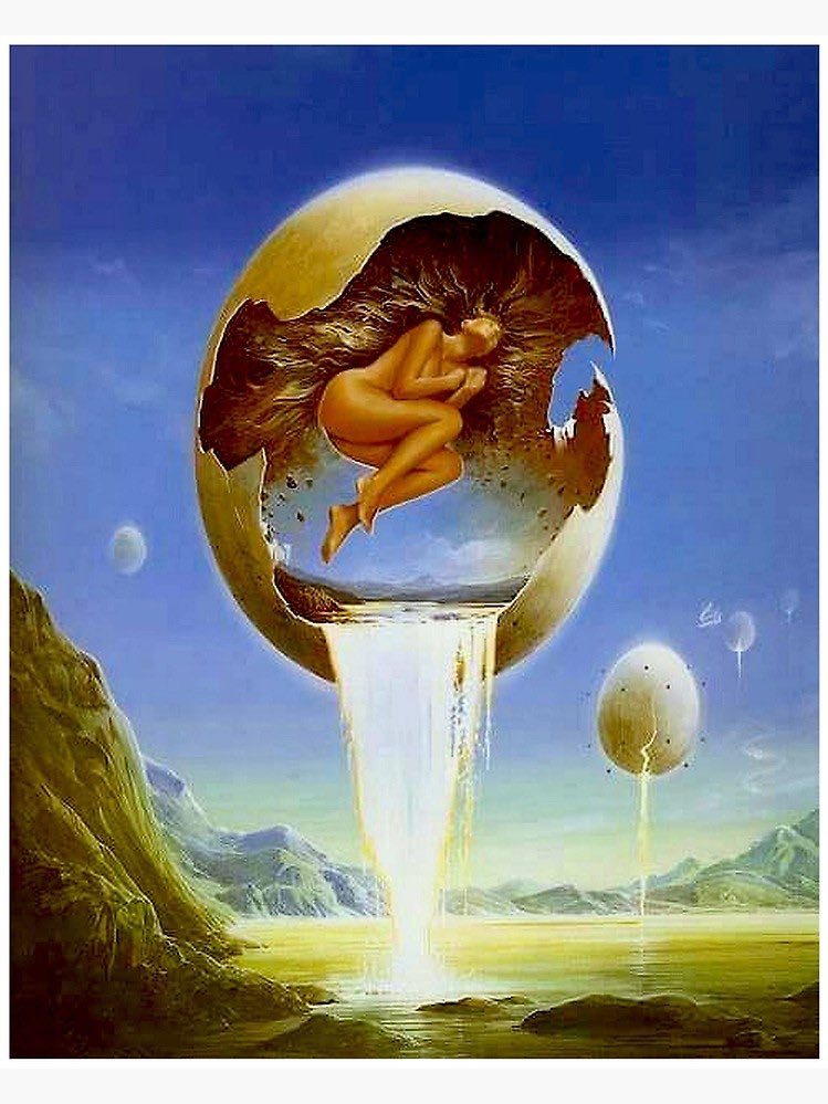 still surrealism but the opposite end of the spectrum from artists like magritte + dechirico eggs where the mystery of the symbols is attempted to be penetrated and laid bare instead of simply displayed and left in a hazy enigmatic primarily evocative state for the viewer (dali)