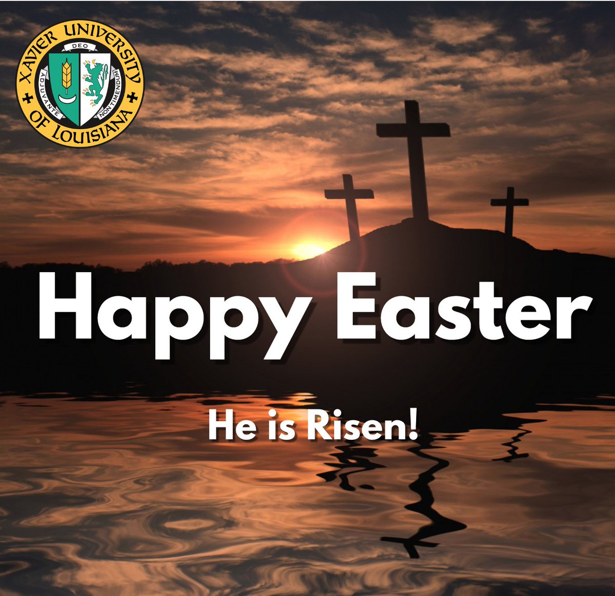 XULA1925's tweet photo. "Praise be to the God and Father of our Lord Jesus Christ! In his great mercy he has given us new birth into a living hope through the resurrection of Jesus Christ from the dead.”-1 Peter 1:3
#HappyEasterSunday from your #XULAFamily!
#Christisrisen #XULAProud #CatholicHBCU https://t.co/HBaYs4ruTA