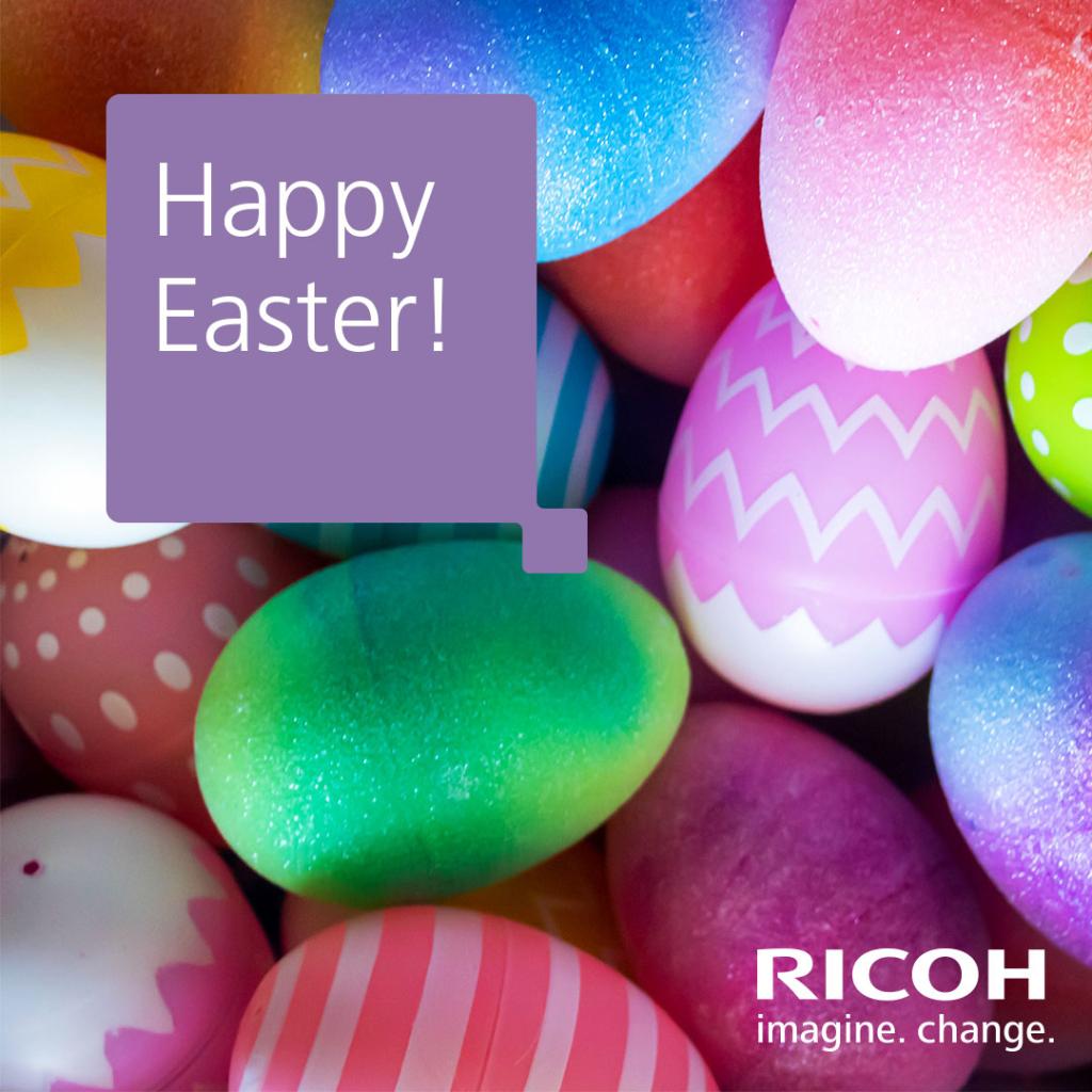 "Easter is the only time when it’s perfectly safe to put all of your eggs in one basket." ~ Evan Esar. 
🐰 From all of us at Ricoh, we wish you a happy, safe and "eggcellent" Easter. #WeAreRicoh