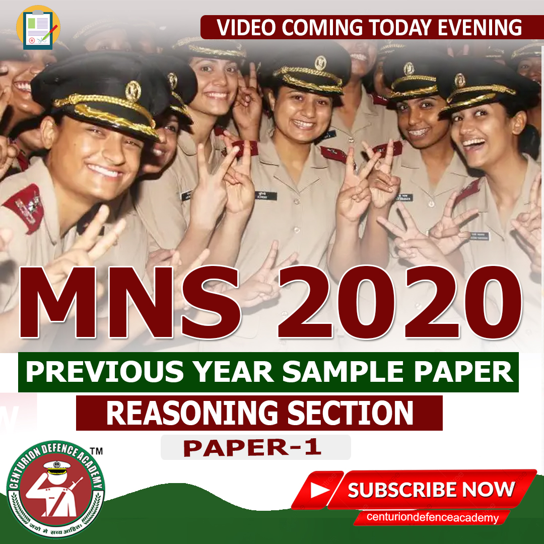 centurionaca's tweet photo. MNS 2020 Previous year Sample paper ReasoninG Section Paper -1.
Video coming today evening ..
Subscribe Our Youtube Channel: https://t.co/rg6beT4Wg8
#MNSPreviousYearQuestionPaper #MNS2020 #MNSExam #MNSReasoningPreviousPaper #MNSQuestionPaper https://t.co/GUqbGFJOjD