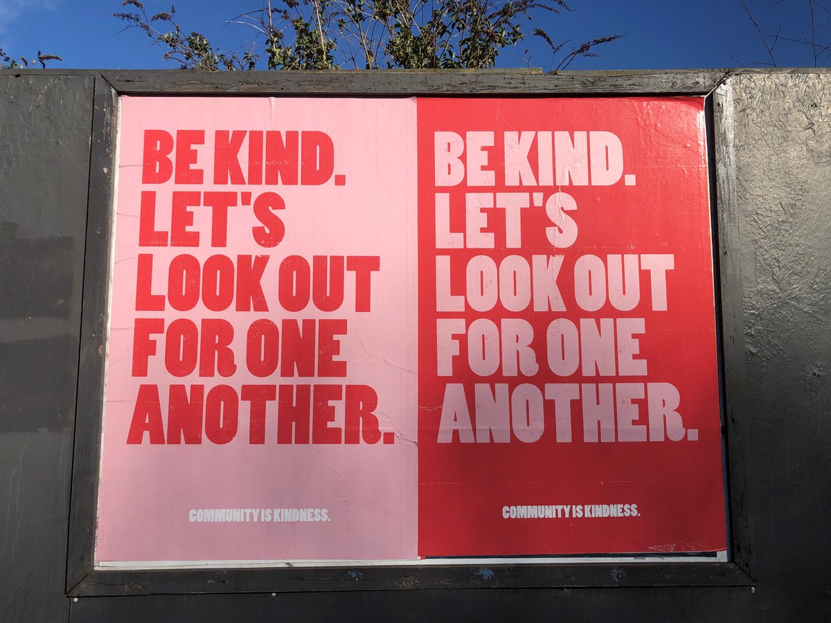 UofGUrbStudies's tweet image. 'Community is kindness' posters have arrived to #Glasgow! ❤️ A wee reminder to #BeKind &amp;amp; look out for one another 🥰 in this surreal time of #SelfDistancing &amp;amp; #Covid19. You can read more about this initiative here: jackarts.co.uk/latest-work/co… Photo by our own @SouthsideDoby.