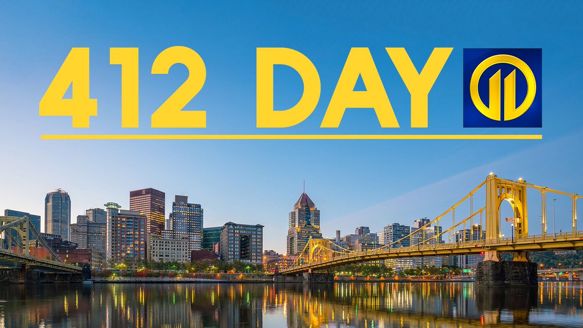 WPXI's tweet photo. HAPPY 412 DAY YINZ GUYS!!! 🖤💛 What do yinz love about the Steel City? Share a pic with us here: https://t.co/YjyjNqXdVO https://t.co/JPeh1sAtHD