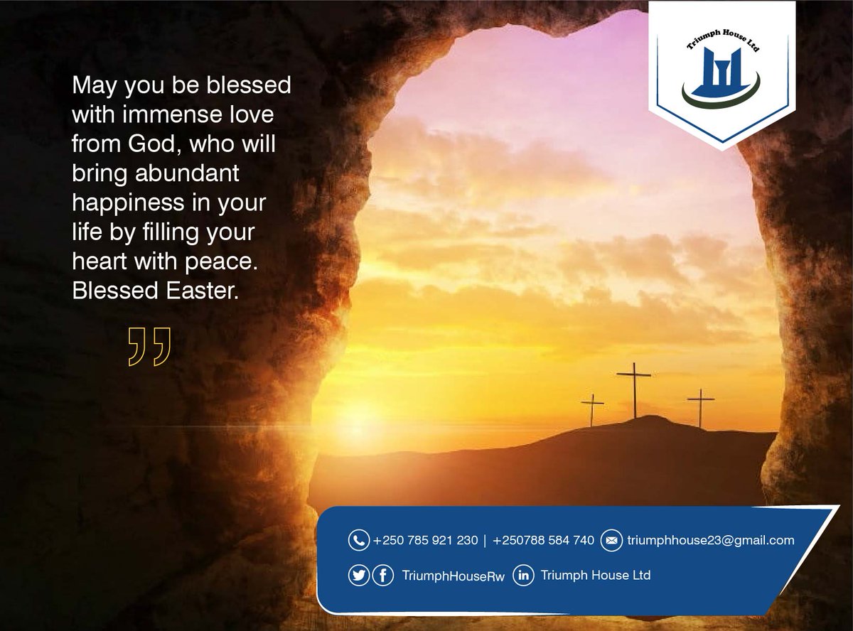 Wishing you Peace, Love and Blessings!
Have a Blessed Easter!

#EasterSunday #Easter2020 #Rwanda