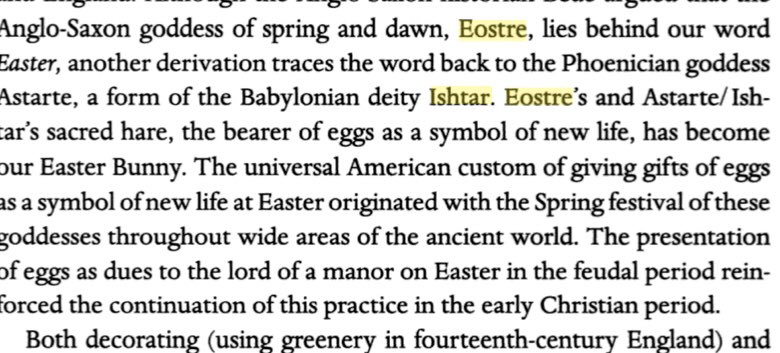 #12: Easter (add on, refer to post #3) Please study etymology. Easter is Ishtar.