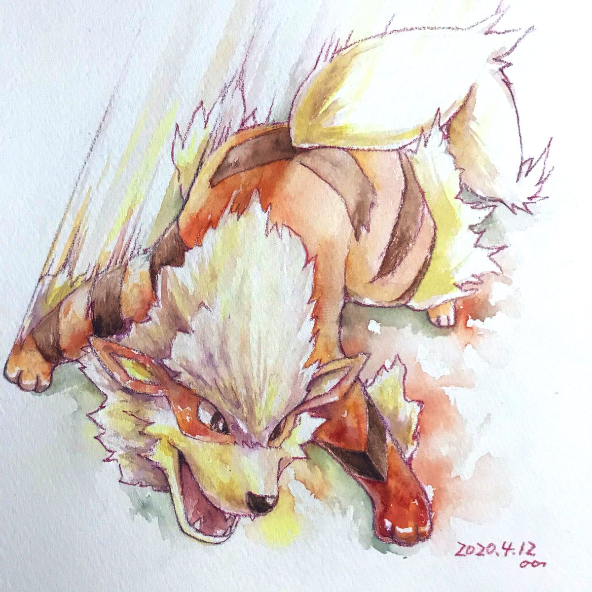 ポケモン 神速 ポケモン版深夜の真剣お絵描き60分一本勝負 ウインディ ちんのイラスト