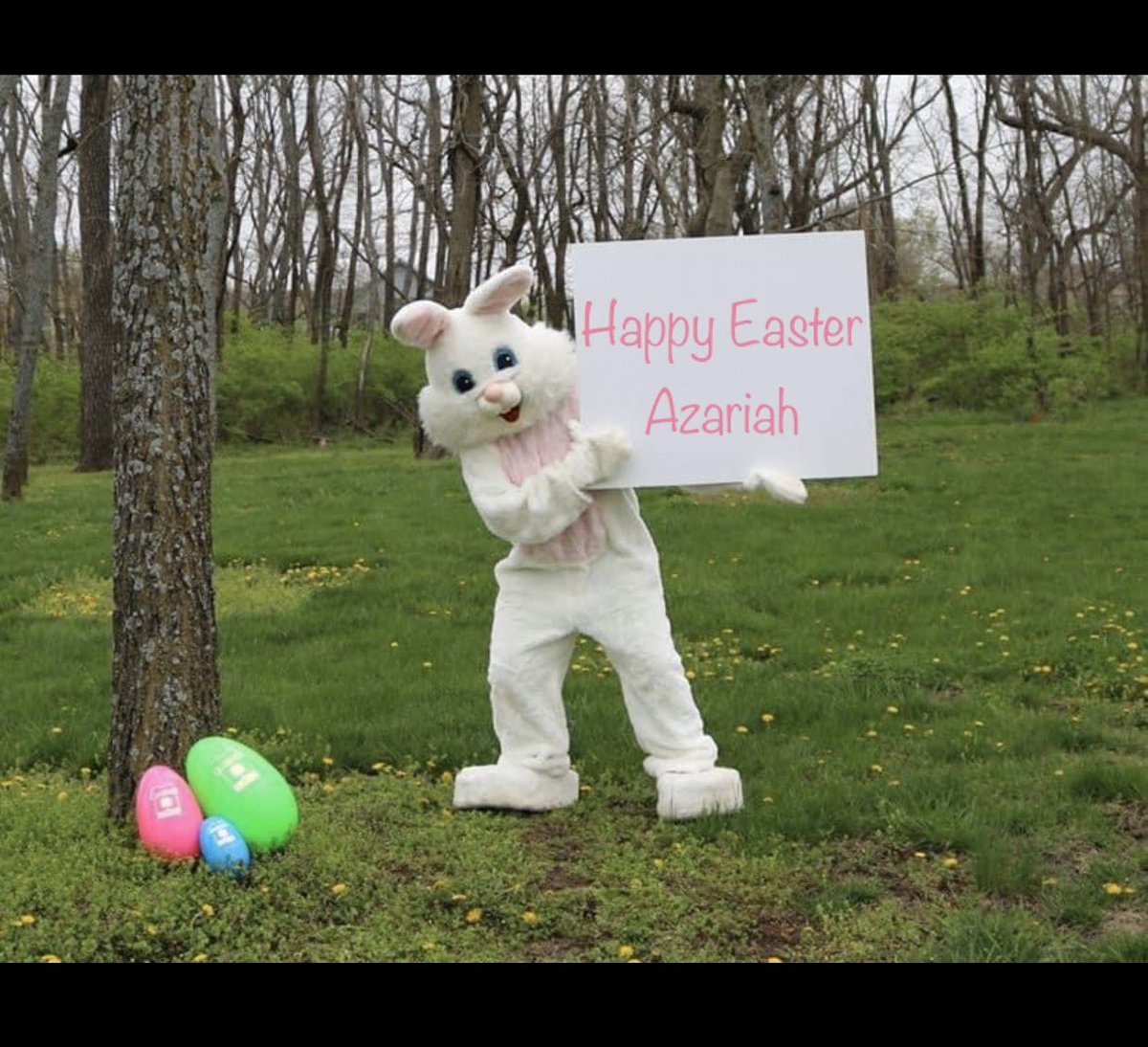 KayTeachesK's tweet photo. I told the Easter Bunny even though we are #SocialDistancing I wanted to get a message out to my students!! He delivered ! @UpchurchElemen1 #relationshipsmatter https://t.co/wb9QLF9uJ3