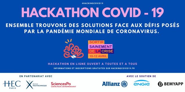 JPascalSibiet's tweet photo. Après 48h, les projets @HackingCovidFR sont entre les mains du Jury. Parmi les idées, Mes coups de coeur par catégorie :
Communautés : #Shallot et #ExitinCov
Profs. de Santé : #CovidOptimize et #Ghost
Gouvernements : #Hexagones.info et #Digit15
Entreprises : #Wok et #TheGoodDeeds https://t.co/YLEQt0ODui
