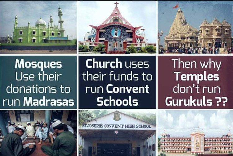 Why we need to  #FreeHinduTemples from Government controlBritish wanted to control Hindu temples as sources of revenue & sadly this tradition continues even todayMisusing funds from Temples & spending on Mosques & Churches is hallmark of Nehruvian secularism  @LostTemple71/4