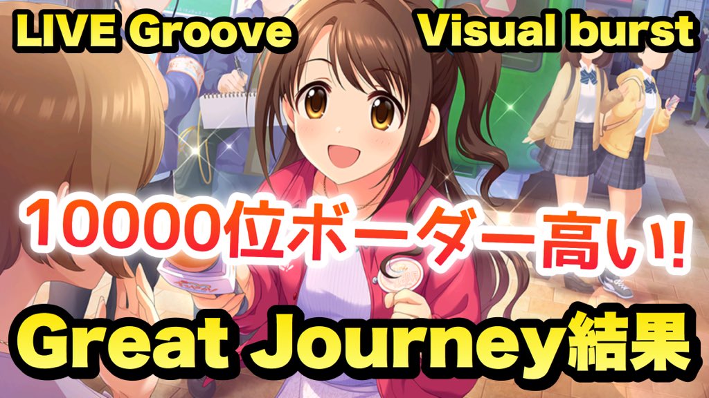 あまぞう Live Groove Visual Burst Great Journey 結果報告とボーダー 比較 1万位が高かった デレステ イベント T Co Bluunyyp4e Youtubeより