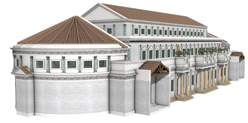 The opposite exedra was known as the Atrium Libertatis, the "Hall of Liberty" where the ceremony of manumitting slaves would be held if they had gained their freedom, likely under a shrine to Libertas.  #LostRome
