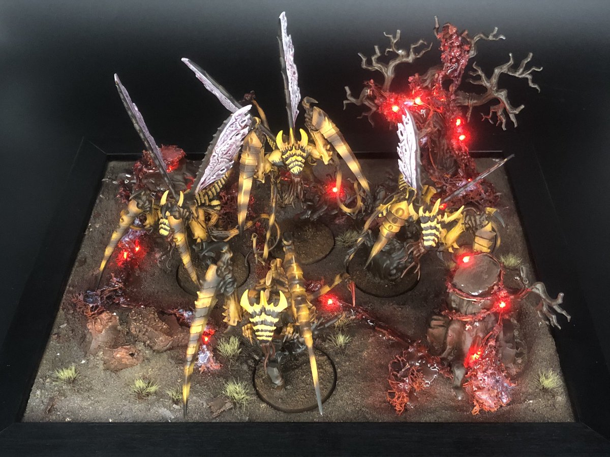 BoardsBb's tweet photo. Lictor killteam board with sparkly lights :) pick up a board for your next project! #40K #warhammer #GamesWorkshop #bloodbowl #killteam #warcry #displayboard https://t.co/iLq9sK9Yz6
