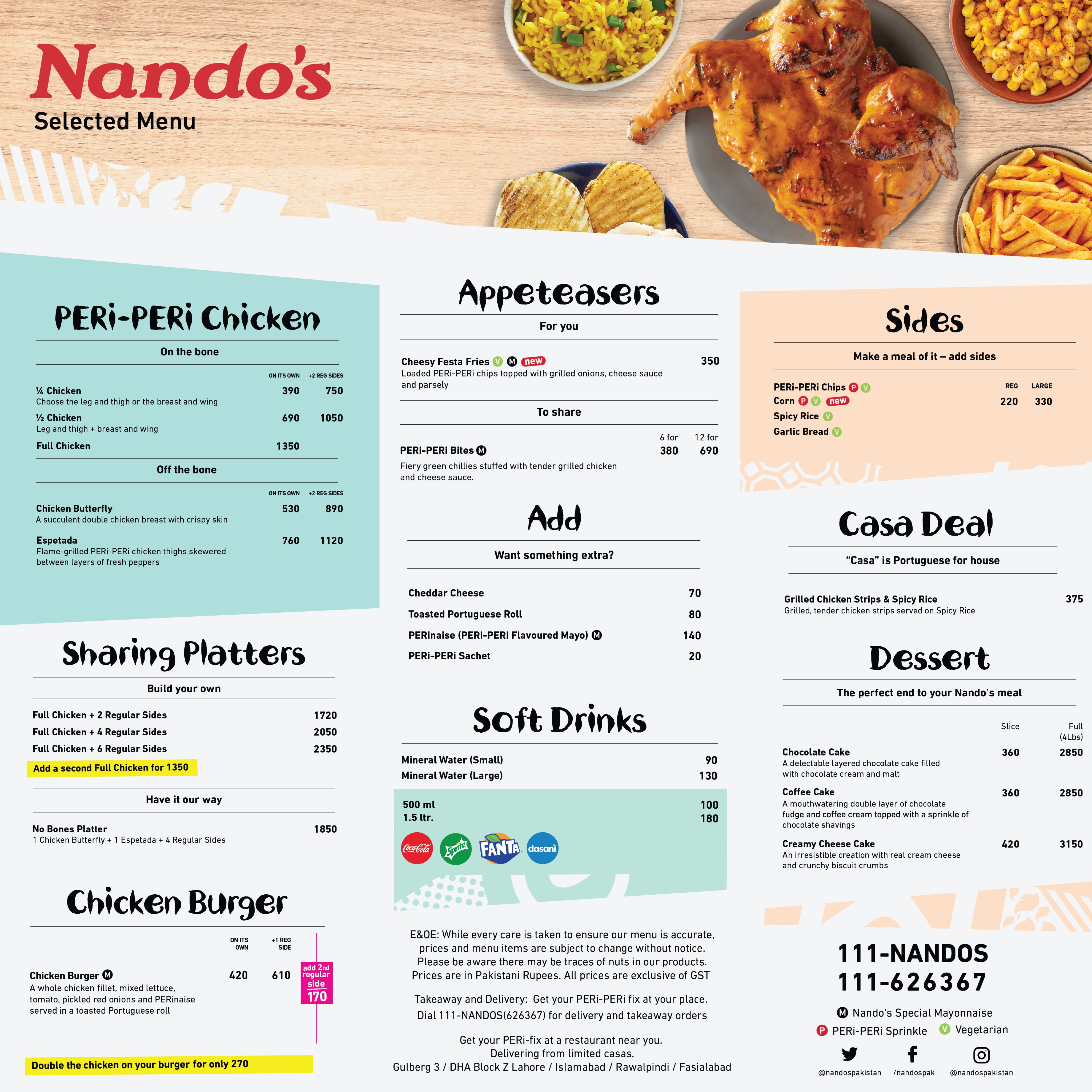 Nando's on sale menu 2020