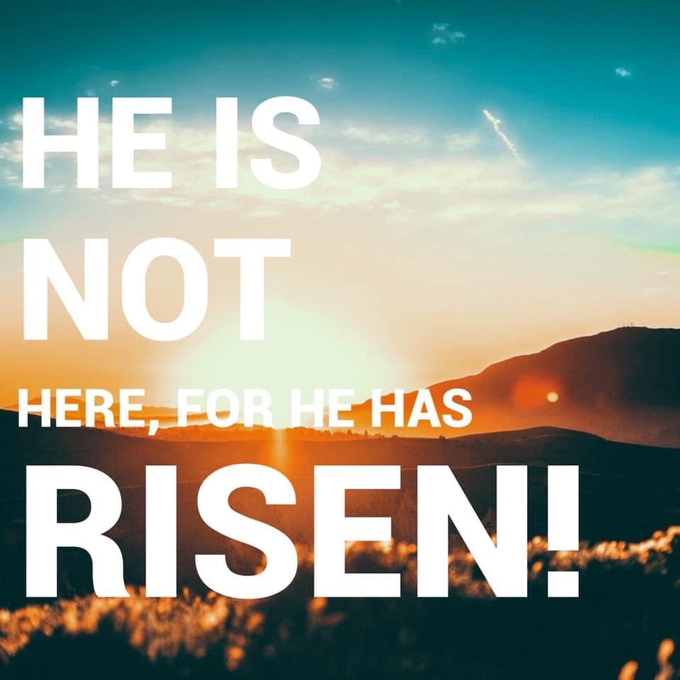 He is risen!  Hallelujah.
Mark 16:6