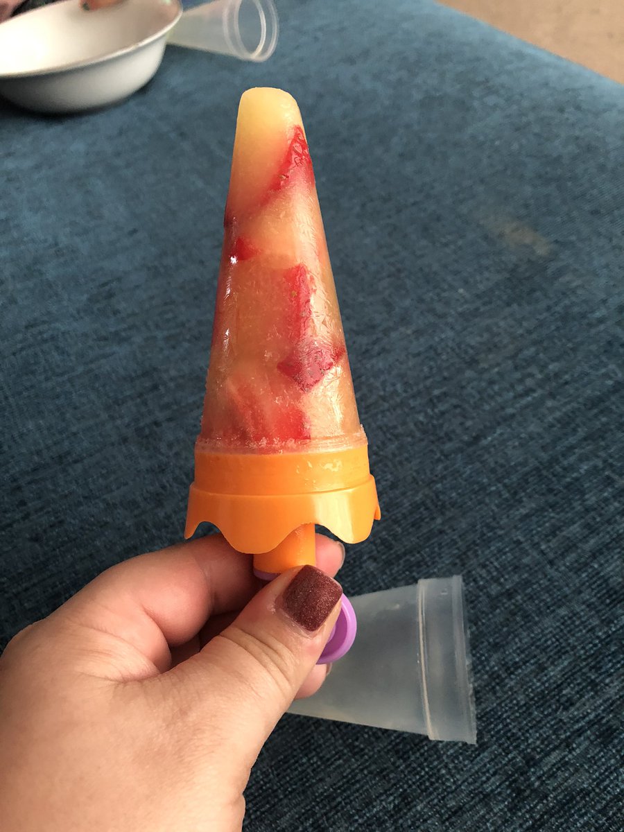 harrietjmx's tweet photo. @FBA_SixthForm #FBA6thformstayathomechallenge I often make homemade ice lollies for the family when it’s hot, but tried out a new recipe! Apple, mango and strawberries! 😋 https://t.co/7IKugTkstJ