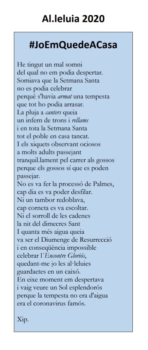 SSantaTorrent's tweet photo. Crist ha ressuscitat! 

S'obri la carxofa, i enguany no ens podem quedar sense al.leluies!

Gràcies Xip! 😉

#SSantaTorrent20 https://t.co/4GqayW6yUu https://t.co/jVCaf1N6Qx