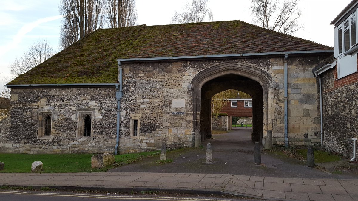 don't need to do anything for Hyde because all the data is put into in Google MyMaps, wonderful. All that is left of the great Romanesque abbey where Alfred the Great was reinterred in 1110 is a rather dull Perp gatehouse, but the site of the apse is marked with a garden or sorts