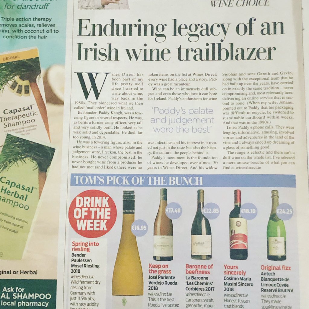 Thank you @tomdoorley great reviews, plural and piece! @WinesDirect #biowine #SocialDistancing #easterwine