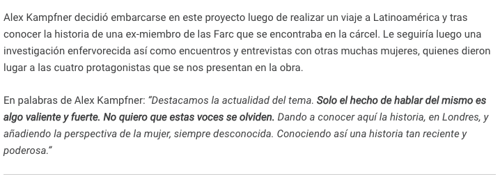 65% (@sixtyfiveperce_) on Twitter photo "Dando a conocer aquí la historia, en Londres, y añadiendo la perspectiva de la mujer, siempre desconocida"
Mil gracias a la <a href="/latundrarevista/">La Tundra Revista</a> por esa nota sobre Guerrillera🎭🌟
latundra.com/guerrillera "Dando a conocer aquí la historia, en Londres, y añadiendo la perspectiva de la mujer, siempre desconocida"
Mil gracias a la <a href="/latundrarevista/">La Tundra Revista</a> por esa nota sobre Guerrillera🎭🌟
latundra.com/guerrillera