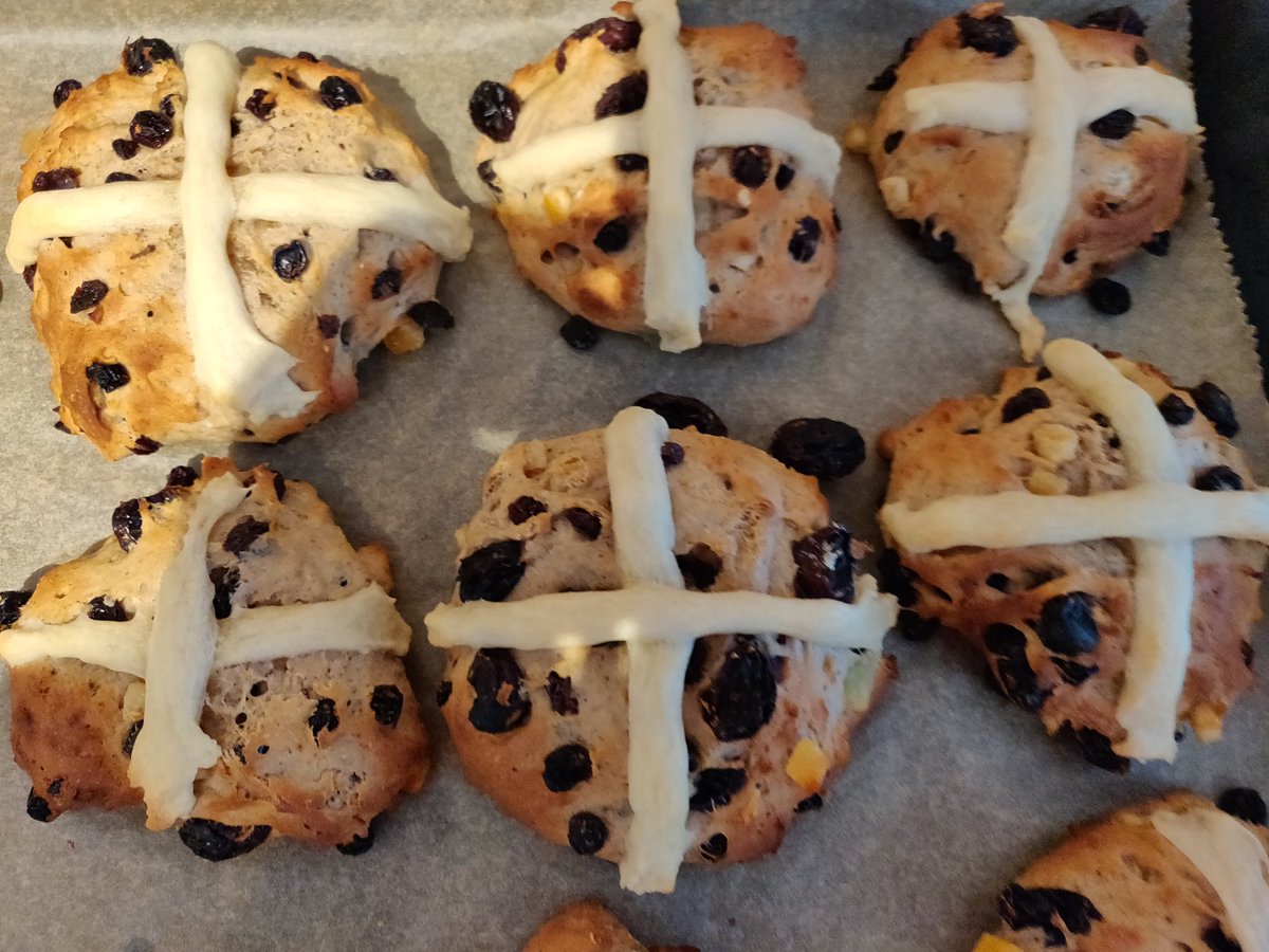 Straight from the oven. Look how big the sultanas swell