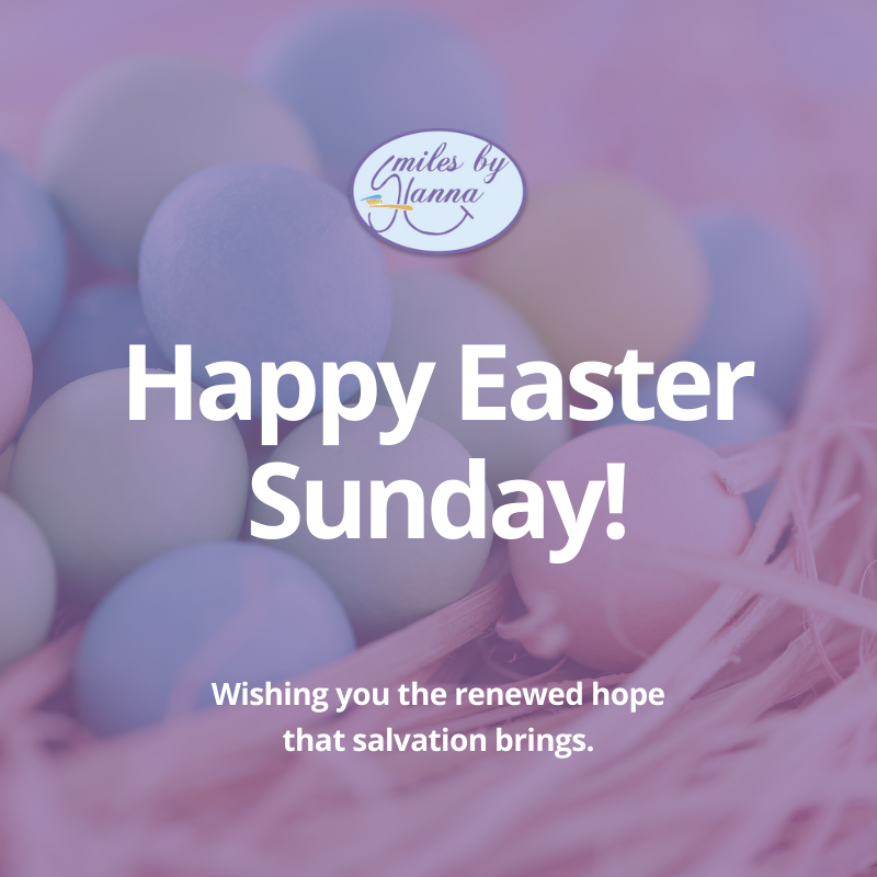 Dentist_Gilbert's tweet photo. Happy Easter! May it be filled with lots of love, joy and chocolates! Don’t forget to drink water after indulging in sweets treats! #SmilesByHanna https://t.co/TmOHW568uk