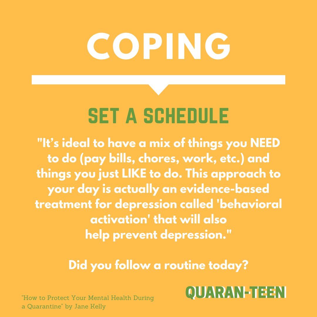 Impact_Spartan's tweet photo. Hey teens, did you follow a routine today? Let's get through this together! #quaranteen #COVID19 https://t.co/W9xJMcOhpo