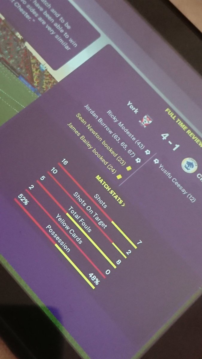 AGShizzle's tweet photo. #ThingsYouLoveToSee 30 games played and i find myself top of conference north with York. I'm now actually glad i was dumped out of both cups. 15 points clear aswell and just smashed Chester 4-1 🤷‍♂️ 16 games to go... #NationalLeagueWereOnOurWay #FM20 #SwitchVersion #YCFC https://t.co/2GYBTUU5XY