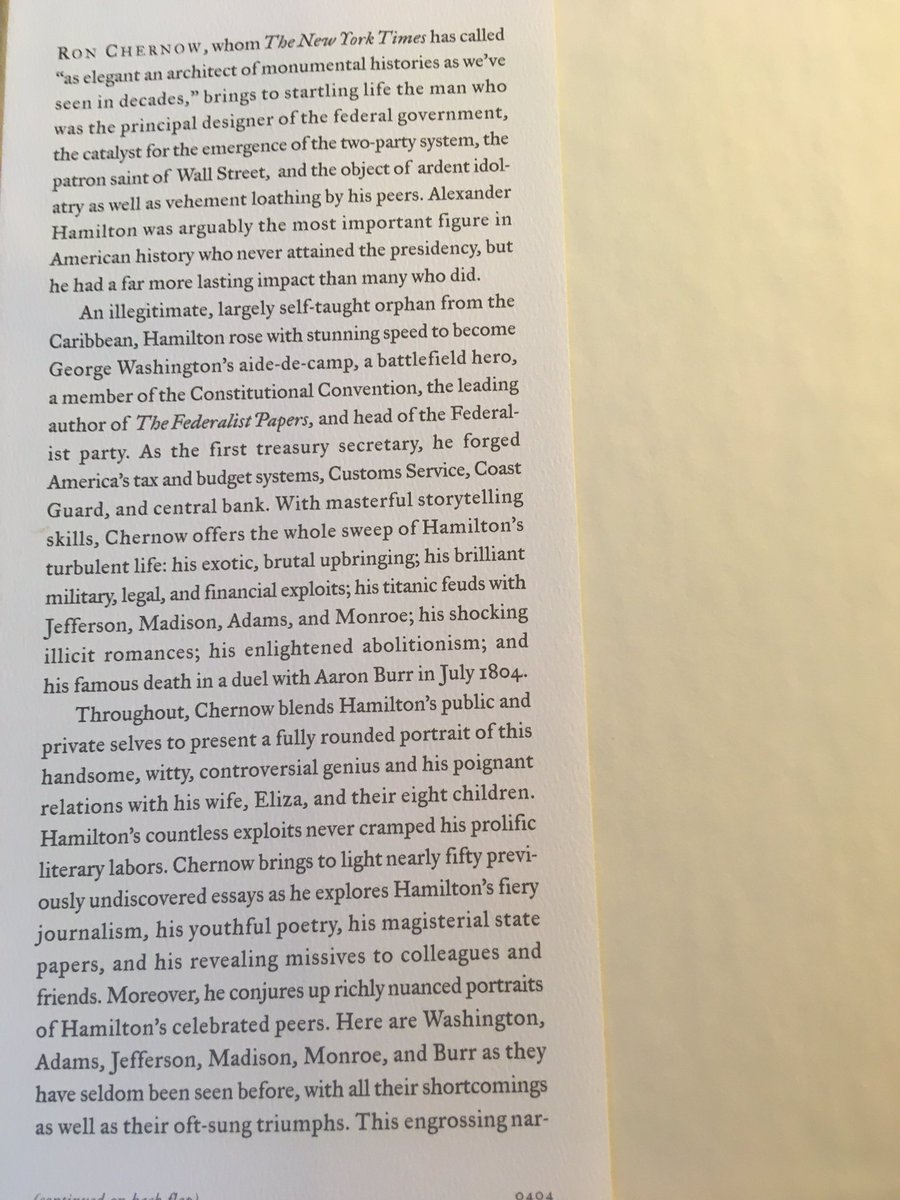 Suggestion for April 12 ... Alexander Hamilton (2004) by Ron Chernow.