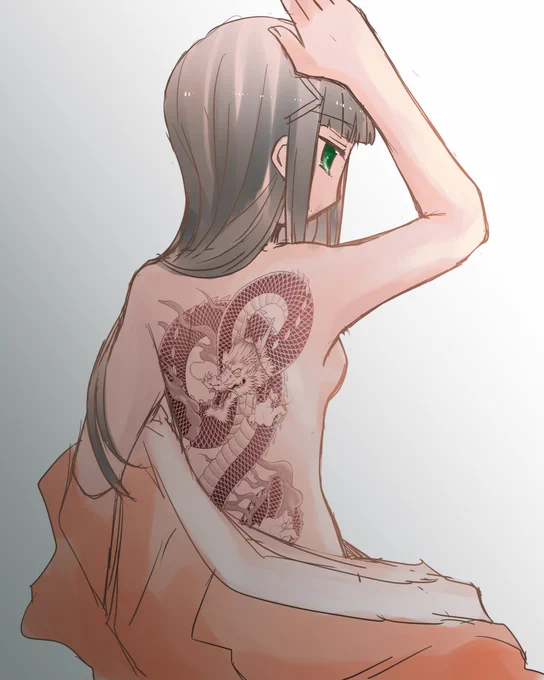 人生に一度くらいは黒澤ダイヤさんの背中にこういうのを妄想する(n回目) 