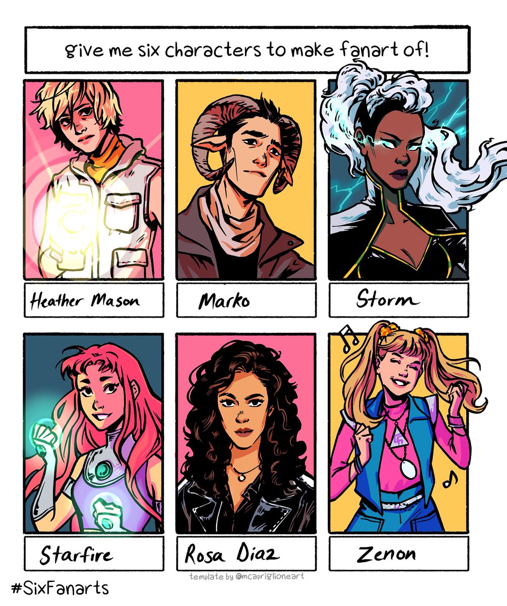I can six. Give me a six characters challenge. Челлендж нарисовать 6 персонажей. 6 фан артов челлендж. Give me 6 characters.