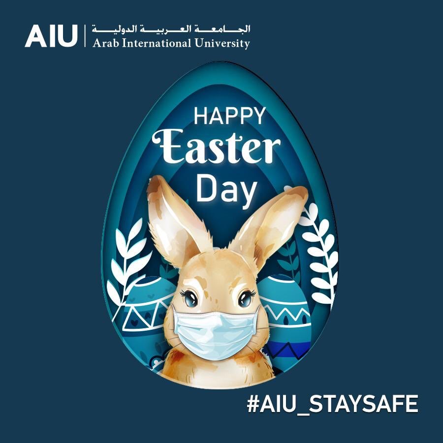𝐇𝐀𝐏𝐏𝐘 𝐄𝐀𝐒𝐓𝐄𝐑 from #AIU 🌟🐣🐰

Wishing you all lots of hope and brighter days ahead.

.
.
#HAPPY_EASTER #EASTER_DAY #EASTER #Staysafe #Stayhome #Coronavirus #Covid19 #covid #Syria #University #Safe #عيد_الفصح