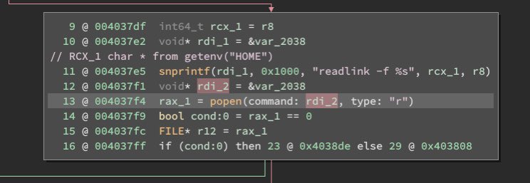 It’s not hard to find vulnerable coding in the product either.Here’s an example of grabbing an untrusted environment variable and handing it to the insecure popen(3) function for execution [  @m0thran ]There are plenty of secure-coding-101 flaws here.8/