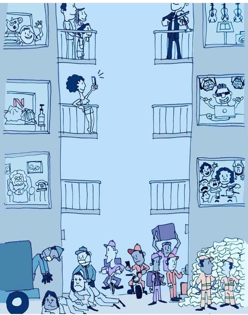 La desigualdad en tiempos del #covid19 en una imagen. 😪
