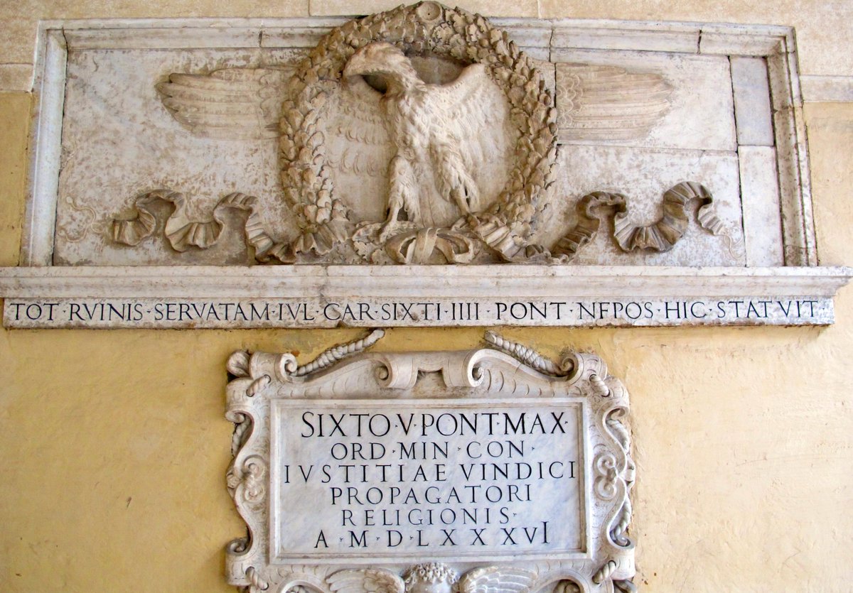 The relief sculpture of the eagle of Jupiter grasping an oak wreath, now in the vestibule of Santi Apostoli, was also taken from the ruins of Trajan Forum in the Middle Ages; the artist Piranesi would engrave the exquisite sculpture in the 1770s.  #LostRome