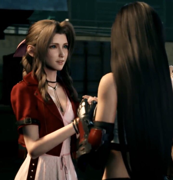 Get yourself a Woman who looks at you that way Aerith & Tifa look at each other  #aerti  #ff7r   spoilers