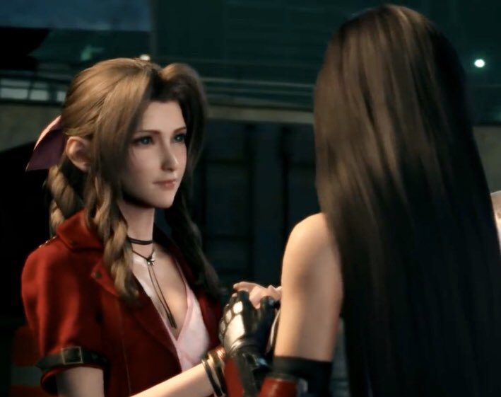 Get yourself a Woman who looks at you that way Aerith & Tifa look at each other  #aerti  #ff7r   spoilers