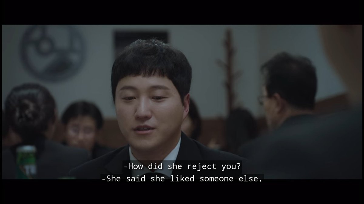 4. Episode 2  #HospitalPlaylist Netflix sub vs literal translation. When Seok Hyeong was talking about the reason why he was rejected by Song Hwa, the literal translation of what he said is: "She said there's someone else / she had someone else".