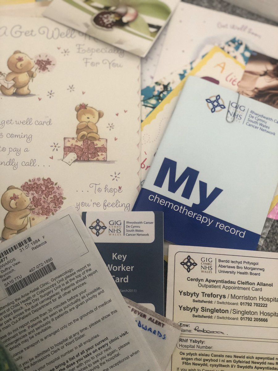 rebeccaedsbt's tweet photo. When #lockdown encourages a #sortout &amp; you come across your old #hospitalbox with all cancer treatment appointments, chemo monitoring books &amp; my lovely get well soon &amp; this one from Professor Dave Allen which still means the most! #specialistLDservices #team https://t.co/8Wav0Covrf