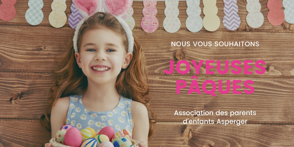 aspergerapea's tweet photo. Nous vous souhaitons #JoyeusesPâques !
#apea #asperger #aspergirl #autisteasperger https://t.co/MDWzsgqVCI