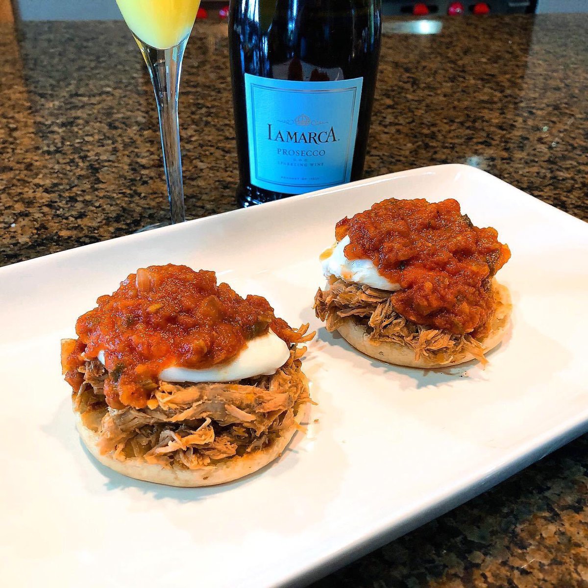 PartyThymeCater's tweet photo. #huevosrancheros meets #eggsbenedict and an Easter beverage of course #thomas140 @EgglandsBest #carnitas @KerrygoldUSA @lecreuset https://t.co/Azneo2X3a8