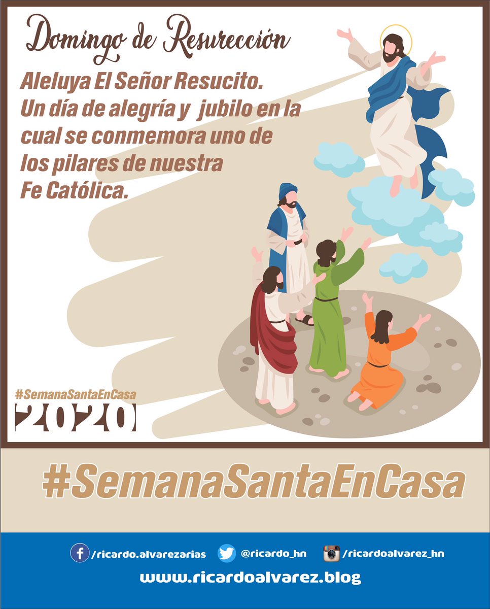 Con la resurrección de Cristo, celebramos también nuestra propia liberación. Al haber pasado una #SemanaSantaEnCasa vivimos con esperanza que el Señor cubrió con su sangre nuestra tierra y nos librará de esta pandemia.