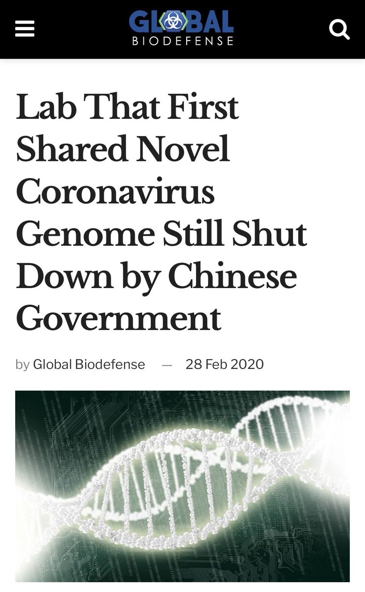 9- Luego dicen que el laboratorio de la investigadora que publicó el genoma de SARS-COV-2 sufrió el cierre del laboratorio como supuesta represalia por la publicación en Nature.La única fuente q encontré es de una página que frecuentemente publica información conspiranoica.