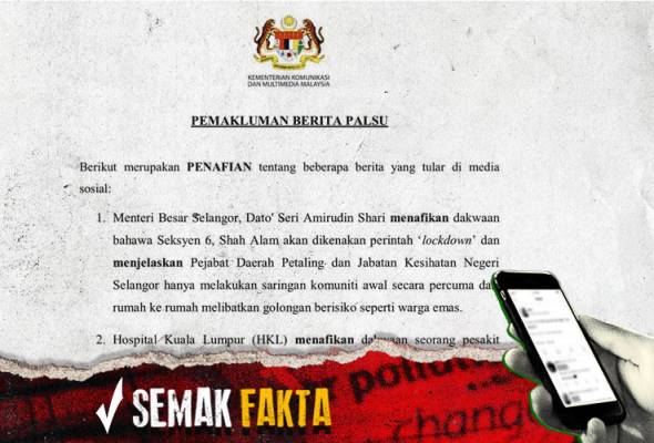 501Awani's tweet photo. #SemakFakta: Tiada arahan 'lockdown' di Seksyen 6 Shah Alam dan saman RM1,000 jika gagal pakai penutup mulut
#AWANInews #HapusCOVID19 
https://t.co/0iF4wAT4s9 https://t.co/RCV8GcXjyh