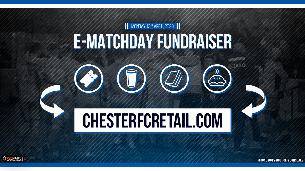 💙 The next #ChesterFC E-Matchday Fundraiser takes place tomorrow from 10am!

All the info here 👉 bit.ly/2VlNQEv

#OurCityOurSeals