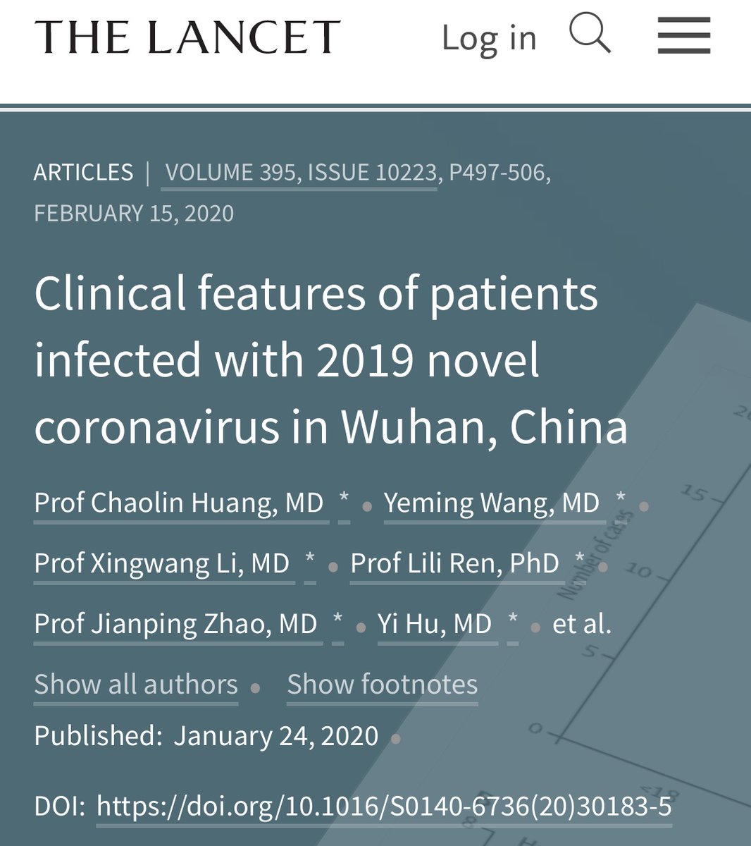 2- Primero, dice q el origen del virus en el mercado de animales de Wuhan es "un relato del partido comunista Chino".NO, esa hipótesis surge de varios trabajos de todo el mundo.Luego sugiere un origen distinto, basado en un trabajo en The Lancet por... científicos chinos!