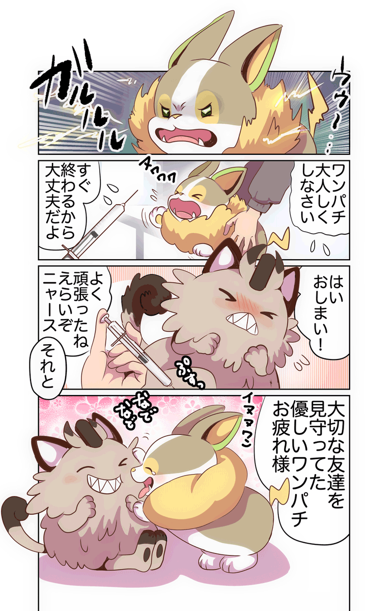予防接種をいつになく激しくイラヌワンするワンパチ 